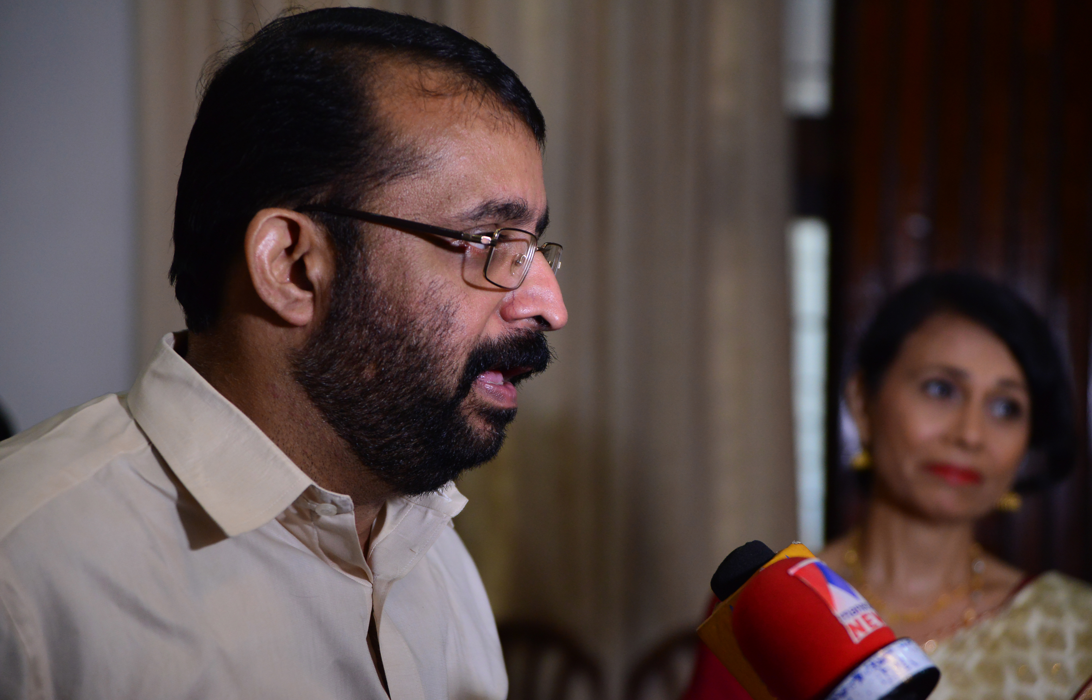 Kerala General Assembly Speaker facing the press after screening Gods in Shackles.